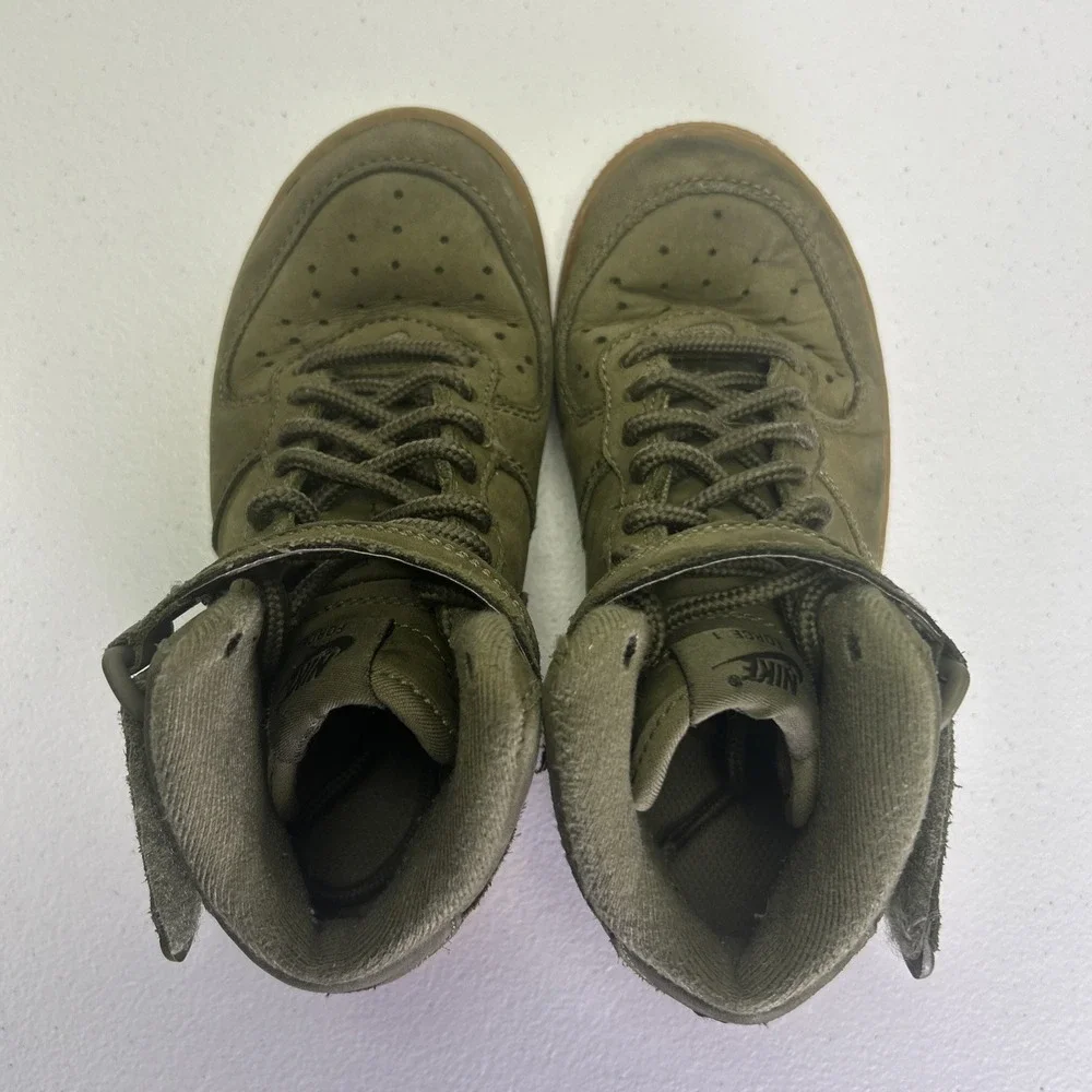 Nike Air Force 1 Mid WB Medium Olive Gum Green Suede Size 12C AH0756-202